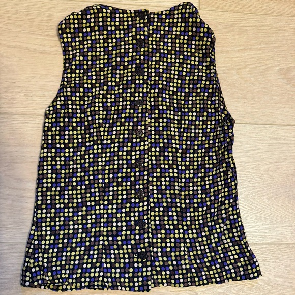 90'sWalter vintage groovy mod polka dot back button down cropped top size 6 - Picture 4 of 4